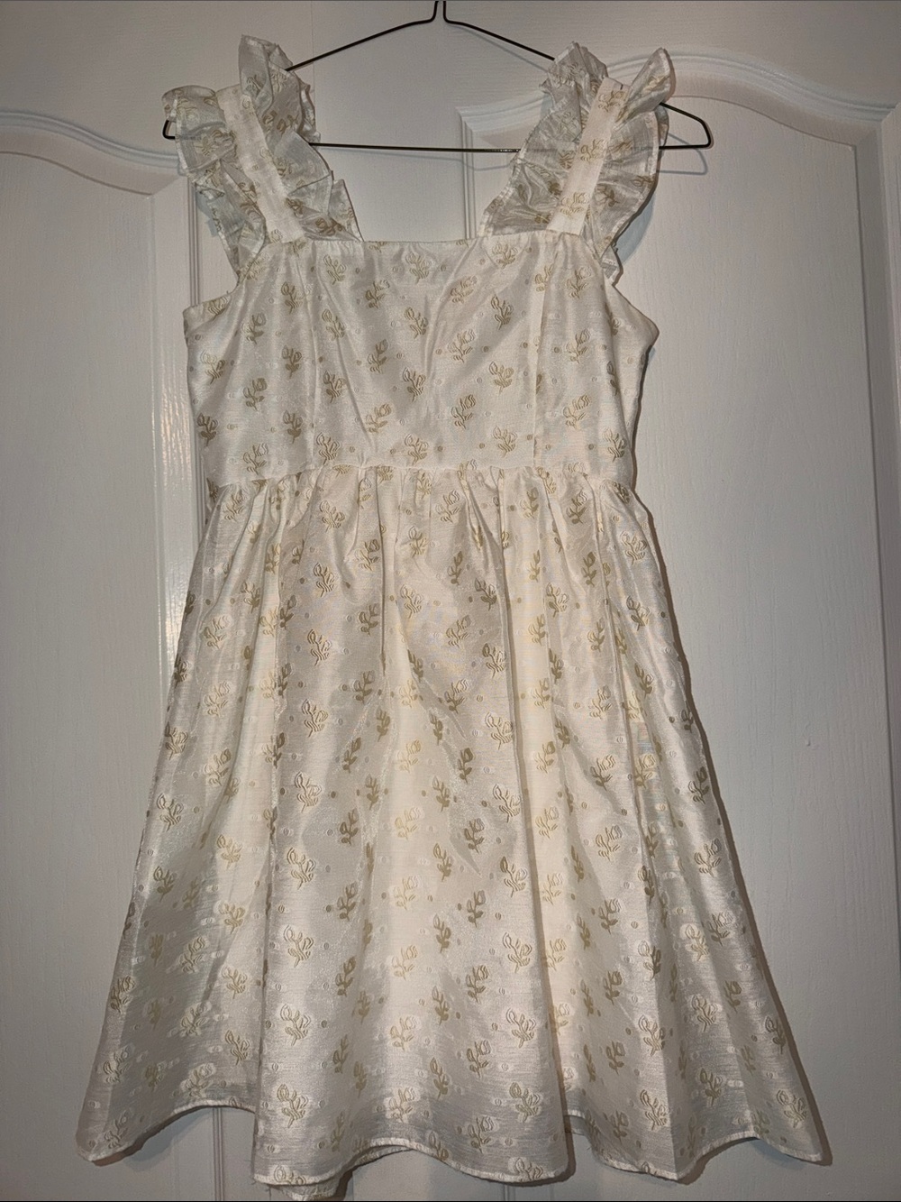 English Factory Floral Embroidery Organza Mini Dress Women XS white/gold whimsy